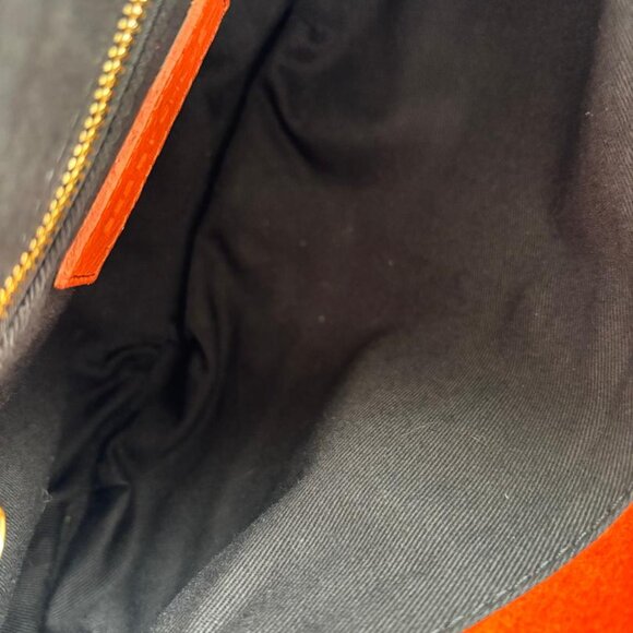 See by Chloe Crossbody Bag Orange Pebbled Leather with Zipper Ribbon Detail - Picture 12 of 12